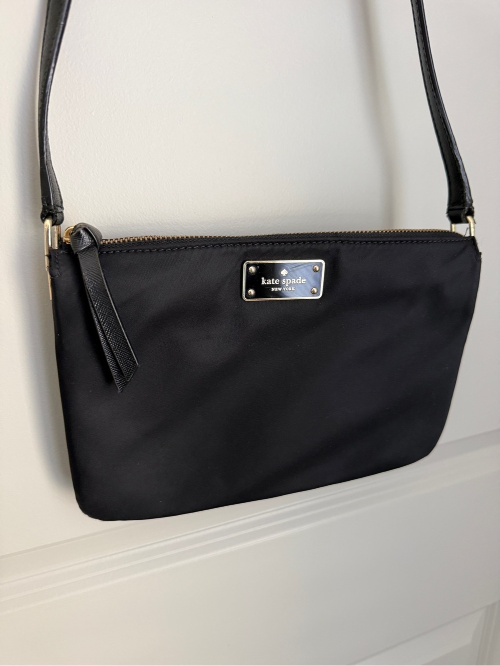 kate spade Black Nylon Crossbody with Gold Hardware
